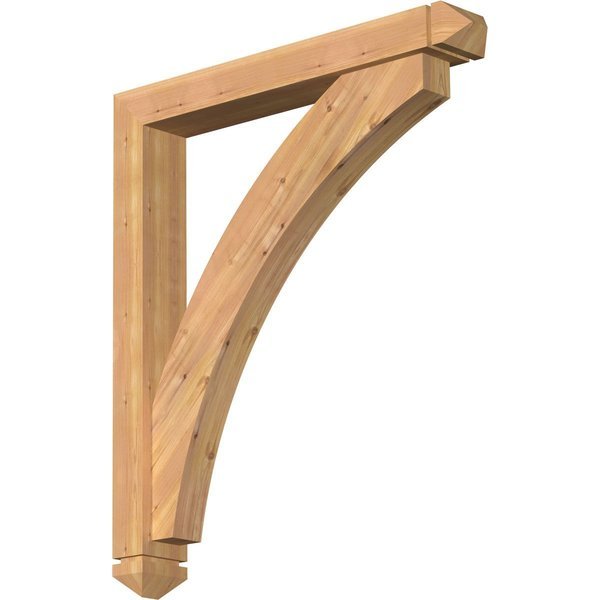 Thorton Arts and Crafts Smooth Bracket w/ Offset Brace, Western Red Cedar, 5 1/2